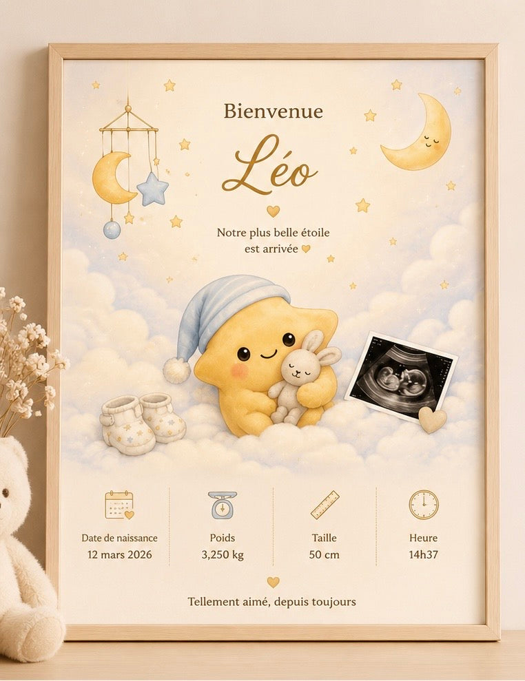 Affiche de naissance personnalisée