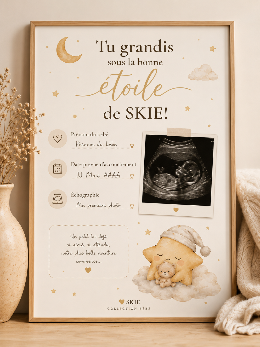 Affiche de naissance personnalisée